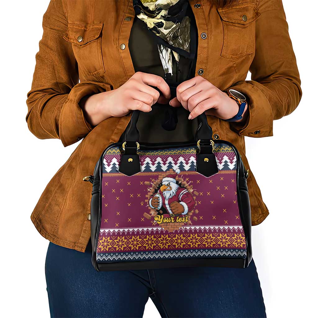 Merry Eagle Roar Personalized Shoulder Handbag Christmas Rugby League Spirit - Aussie Hoodie