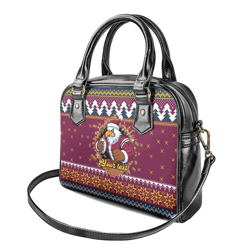 Merry Eagle Roar Personalized Shoulder Handbag Christmas Rugby League Spirit - Aussie Hoodie