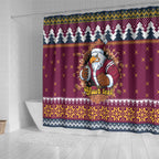 Merry Eagle Roar Personalized Shower Curtain Christmas Rugby League Spirit - Aussie Hoodie