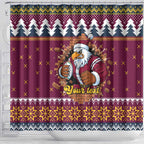 Merry Eagle Roar Personalized Shower Curtain Christmas Rugby League Spirit - Aussie Hoodie