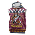 Merry Eagle Roar Personalized Sleeveless Hoodie Christmas Rugby League Spirit - Aussie Hoodie