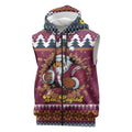 Merry Eagle Roar Personalized Sleeveless Zip Hoodie Christmas Rugby League Spirit LT9
