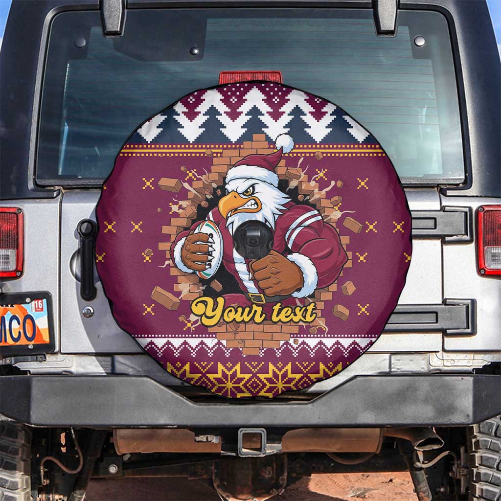 Merry Eagle Roar Personalized Spare Tire Cover Christmas Rugby League Spirit - Aussie Hoodie