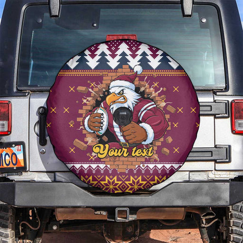 Merry Eagle Roar Personalized Spare Tire Cover Christmas Rugby League Spirit - Aussie Hoodie