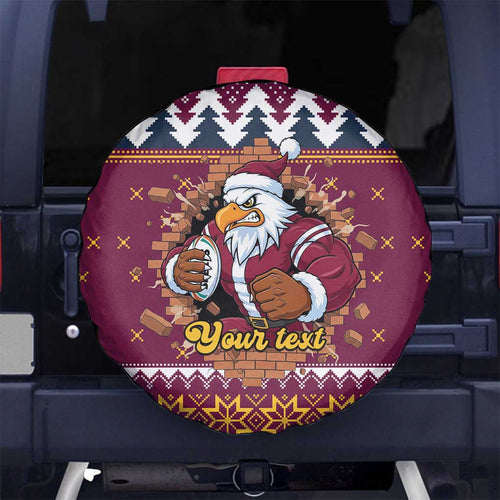 Merry Eagle Roar Personalized Spare Tire Cover Christmas Rugby League Spirit - Aussie Hoodie