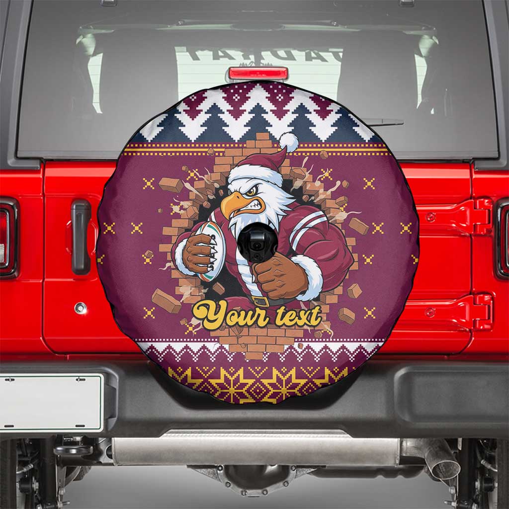 Merry Eagle Roar Personalized Spare Tire Cover Christmas Rugby League Spirit - Aussie Hoodie