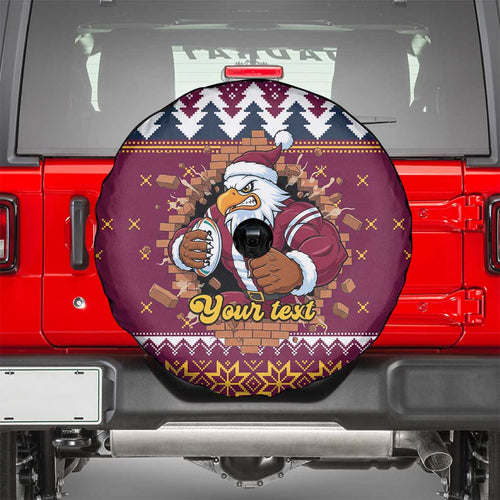 Merry Eagle Roar Personalized Spare Tire Cover Christmas Rugby League Spirit - Aussie Hoodie