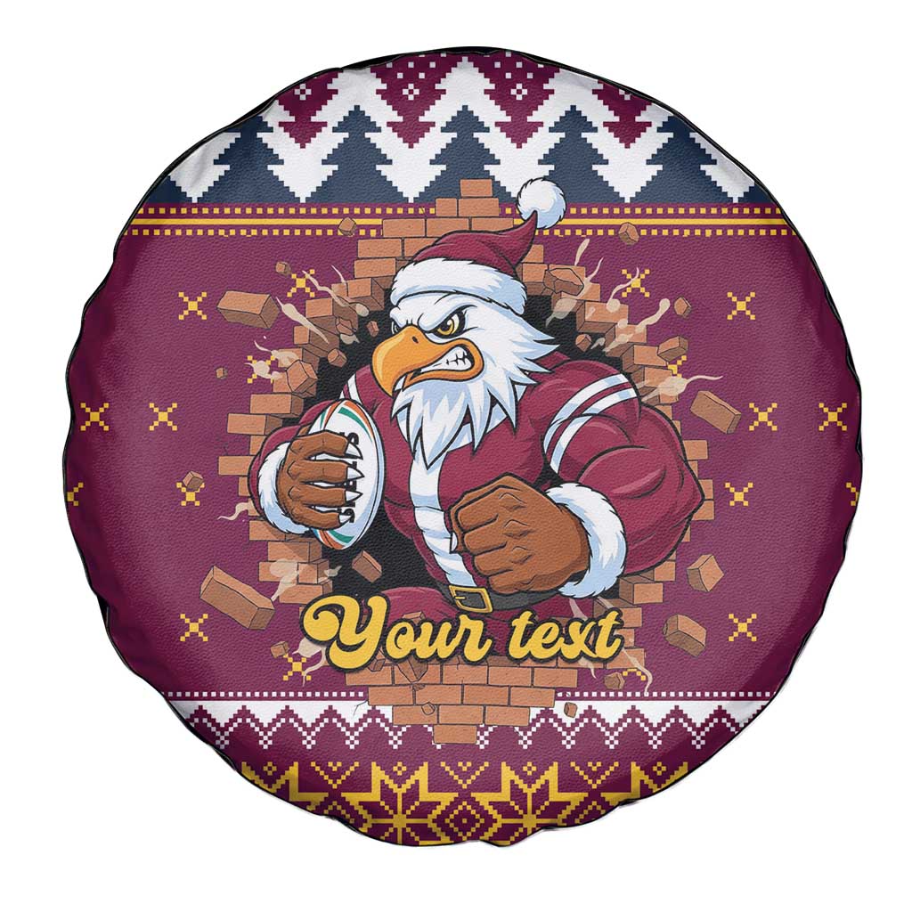 Merry Eagle Roar Personalized Spare Tire Cover Christmas Rugby League Spirit - Aussie Hoodie