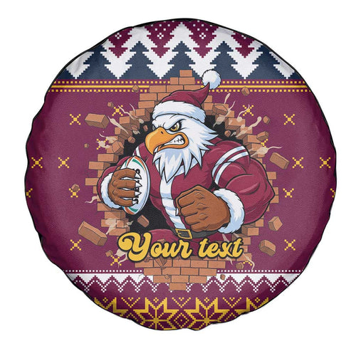 Merry Eagle Roar Personalized Spare Tire Cover Christmas Rugby League Spirit - Aussie Hoodie