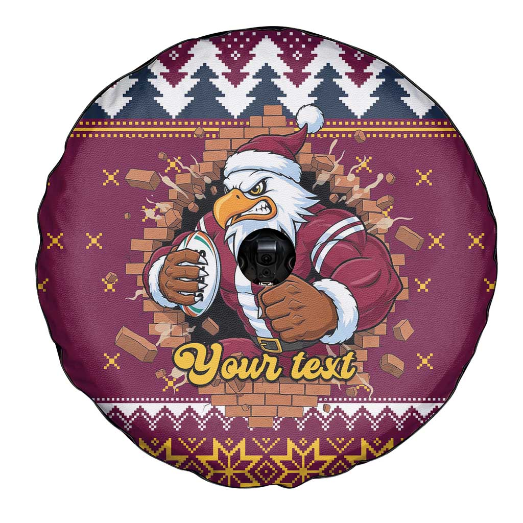 Merry Eagle Roar Personalized Spare Tire Cover Christmas Rugby League Spirit - Aussie Hoodie
