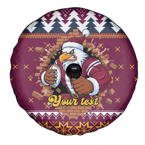 Merry Eagle Roar Personalized Spare Tire Cover Christmas Rugby League Spirit - Aussie Hoodie