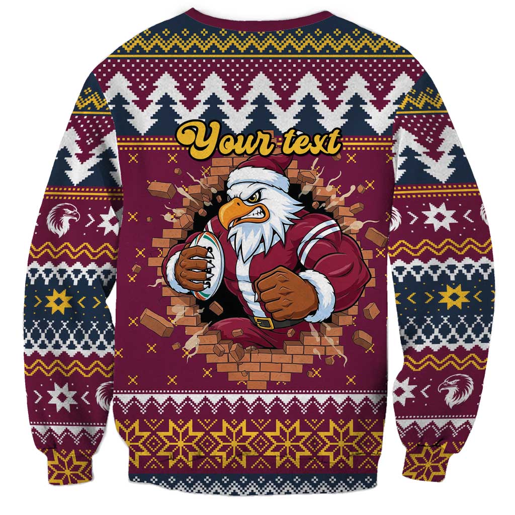 Merry Eagle Roar Personalized Sweatshirt Christmas Rugby League Spirit - Aussie Hoodie