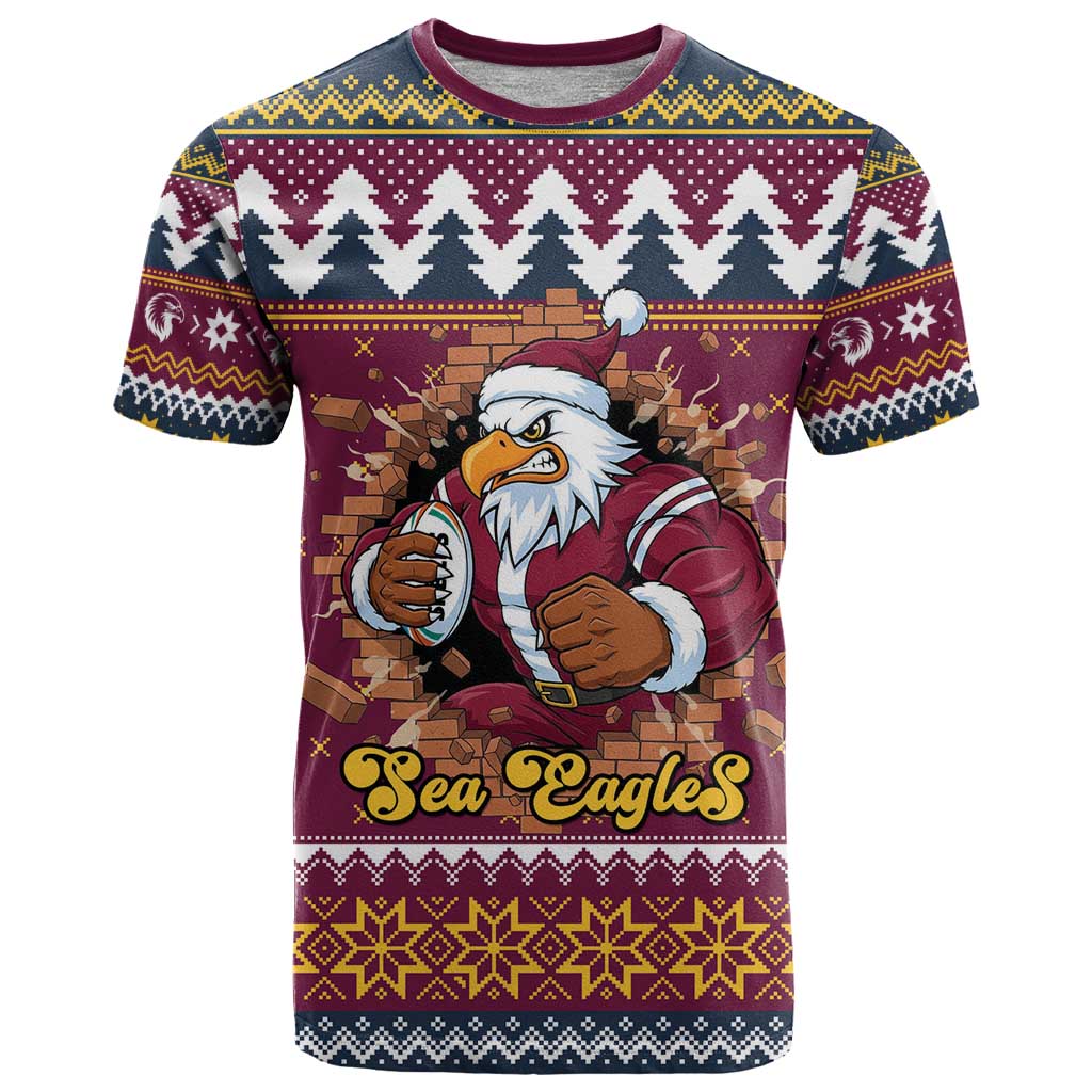 Merry Eagle Roar Personalized T Shirt Christmas Rugby League Spirit - Aussie Hoodie