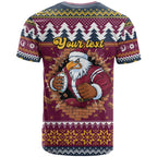 Merry Eagle Roar Personalized T Shirt Christmas Rugby League Spirit - Aussie Hoodie