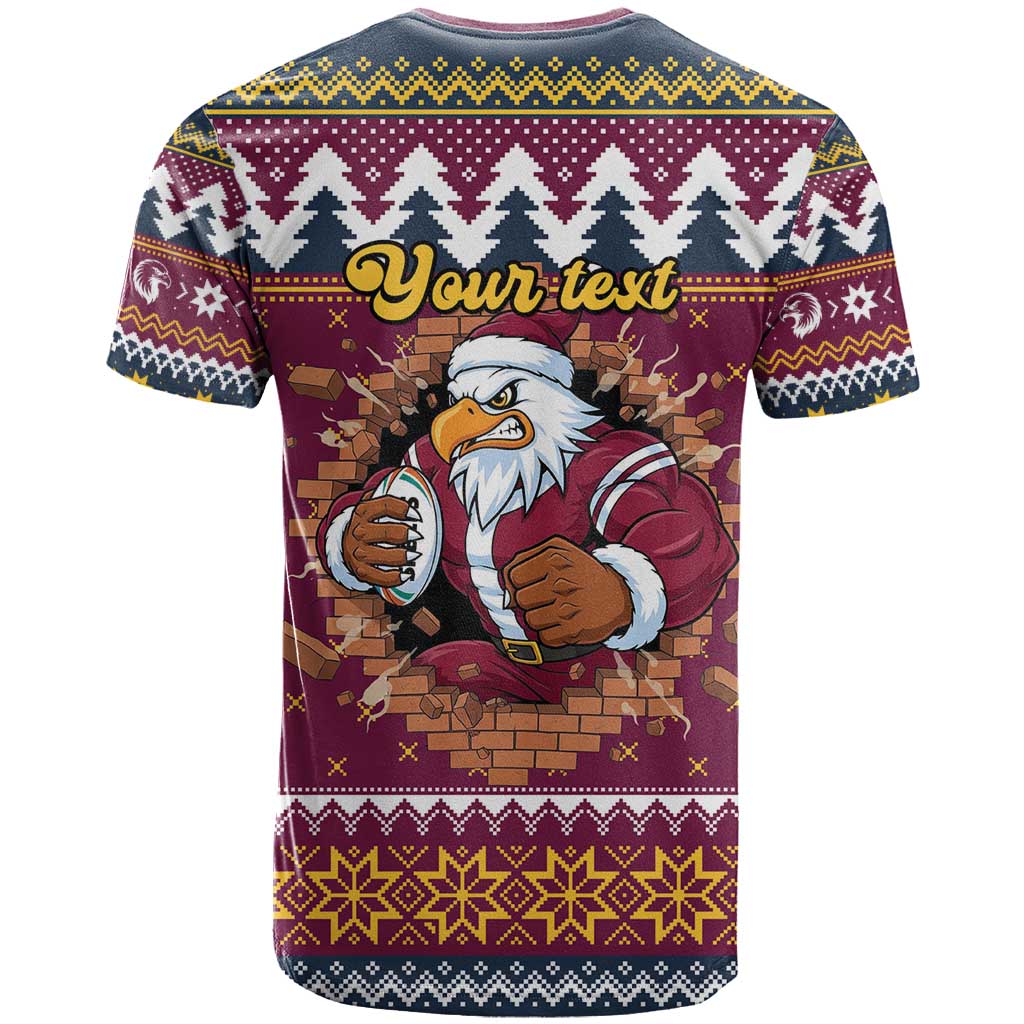 Merry Eagle Roar Personalized T Shirt Christmas Rugby League Spirit - Aussie Hoodie