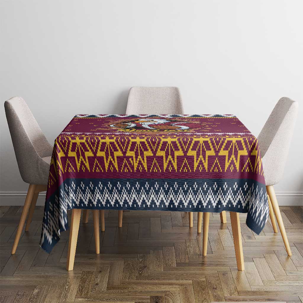 Merry Eagle Roar Personalized Tablecloth Christmas Rugby League Spirit - Aussie Hoodie
