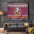 Merry Eagle Roar Personalized Tapestry Christmas Rugby League Spirit - Aussie Hoodie