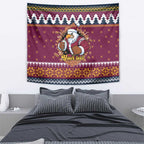 Merry Eagle Roar Personalized Tapestry Christmas Rugby League Spirit - Aussie Hoodie