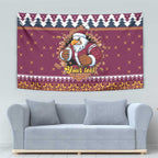 Merry Eagle Roar Personalized Tapestry Christmas Rugby League Spirit - Aussie Hoodie