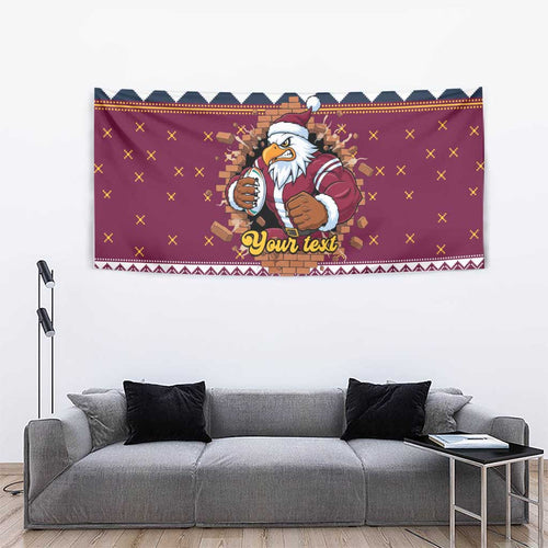 Merry Eagle Roar Personalized Tapestry Christmas Rugby League Spirit - Aussie Hoodie