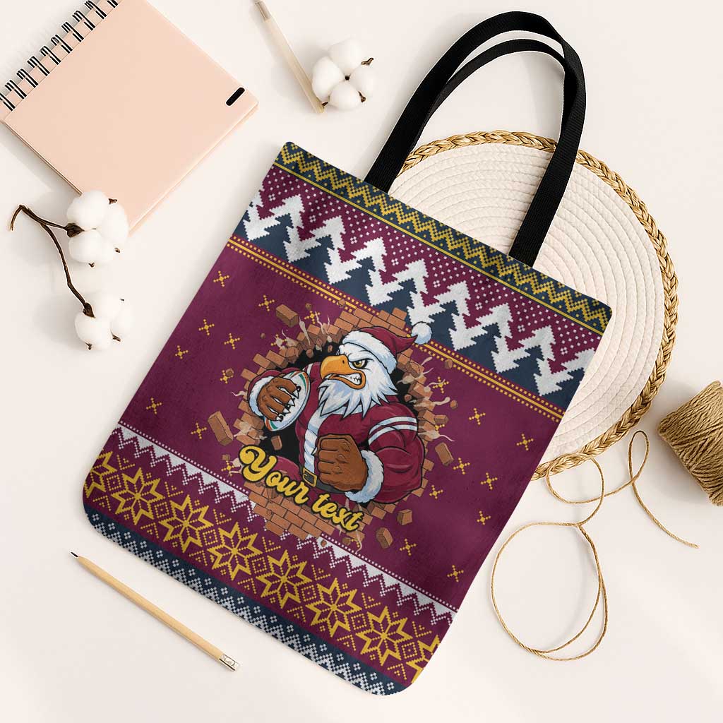 Merry Eagle Roar Personalized Tote Bag Christmas Rugby League Spirit - Aussie Hoodie
