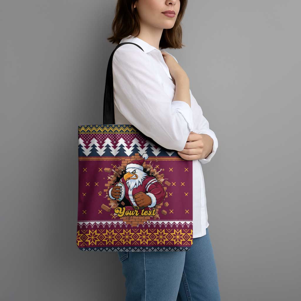 Merry Eagle Roar Personalized Tote Bag Christmas Rugby League Spirit - Aussie Hoodie