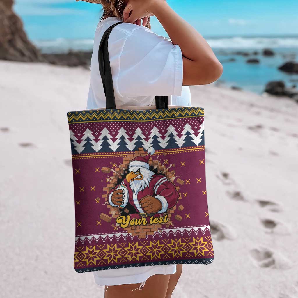 Merry Eagle Roar Personalized Tote Bag Christmas Rugby League Spirit - Aussie Hoodie