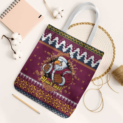 Merry Eagle Roar Personalized Tote Bag Christmas Rugby League Spirit - Aussie Hoodie
