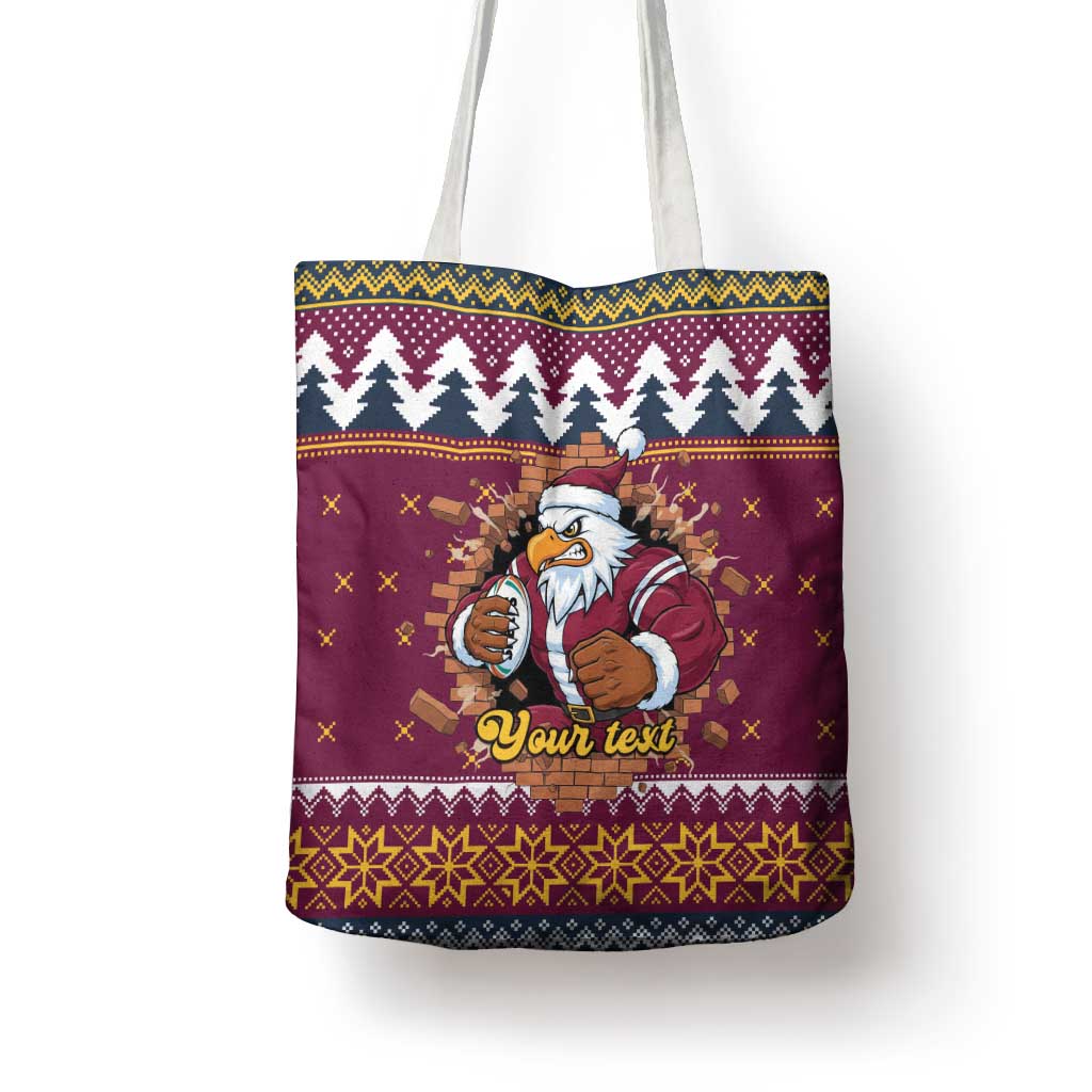 Merry Eagle Roar Personalized Tote Bag Christmas Rugby League Spirit - Aussie Hoodie