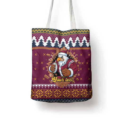 Merry Eagle Roar Personalized Tote Bag Christmas Rugby League Spirit - Aussie Hoodie