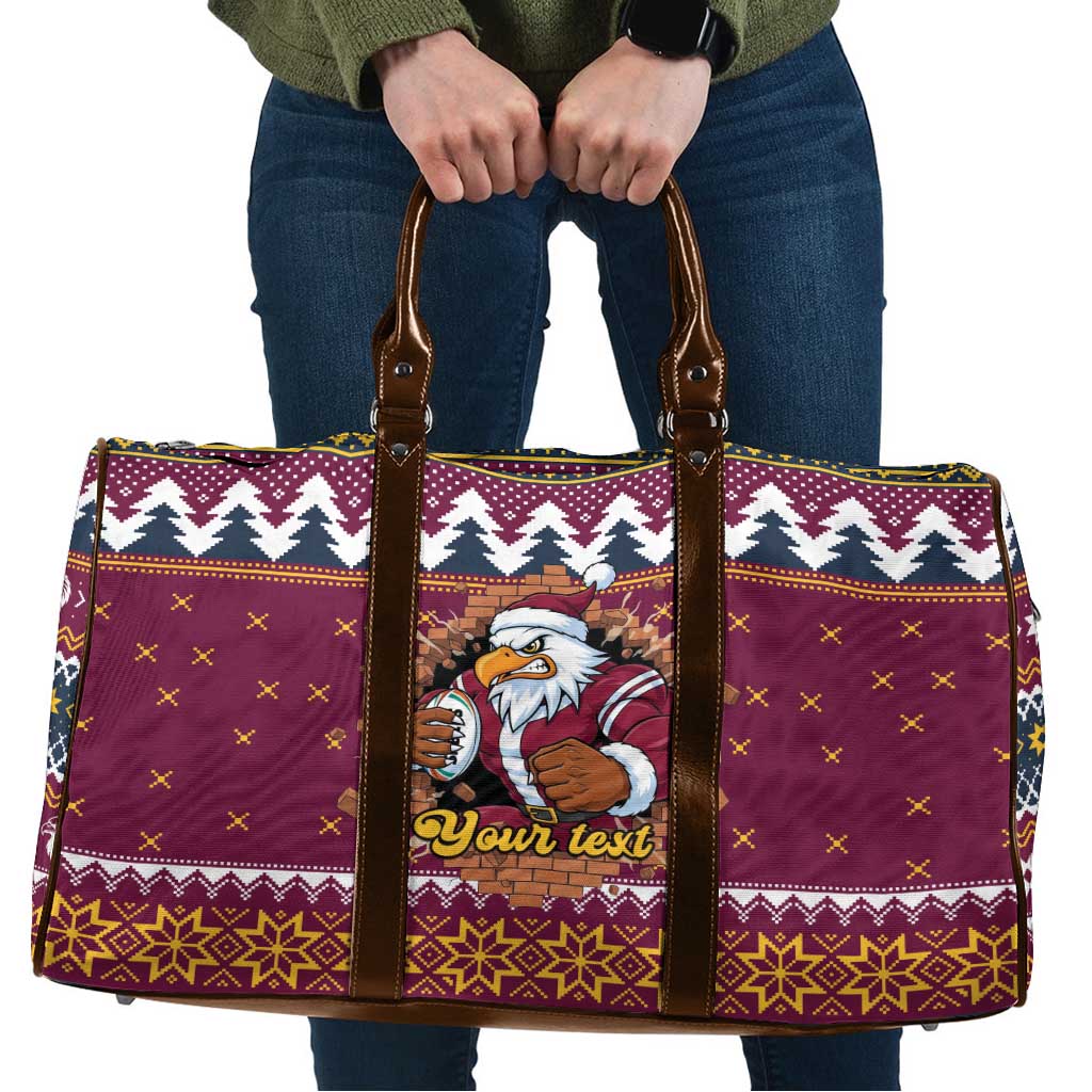 Merry Eagle Roar Personalized Travel Bag Christmas Rugby League Spirit - Aussie Hoodie