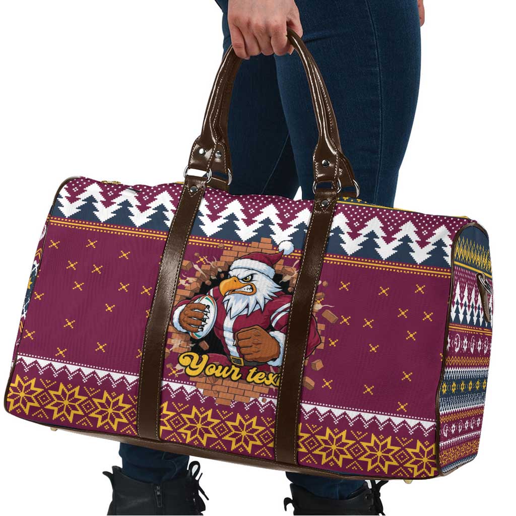 Merry Eagle Roar Personalized Travel Bag Christmas Rugby League Spirit - Aussie Hoodie