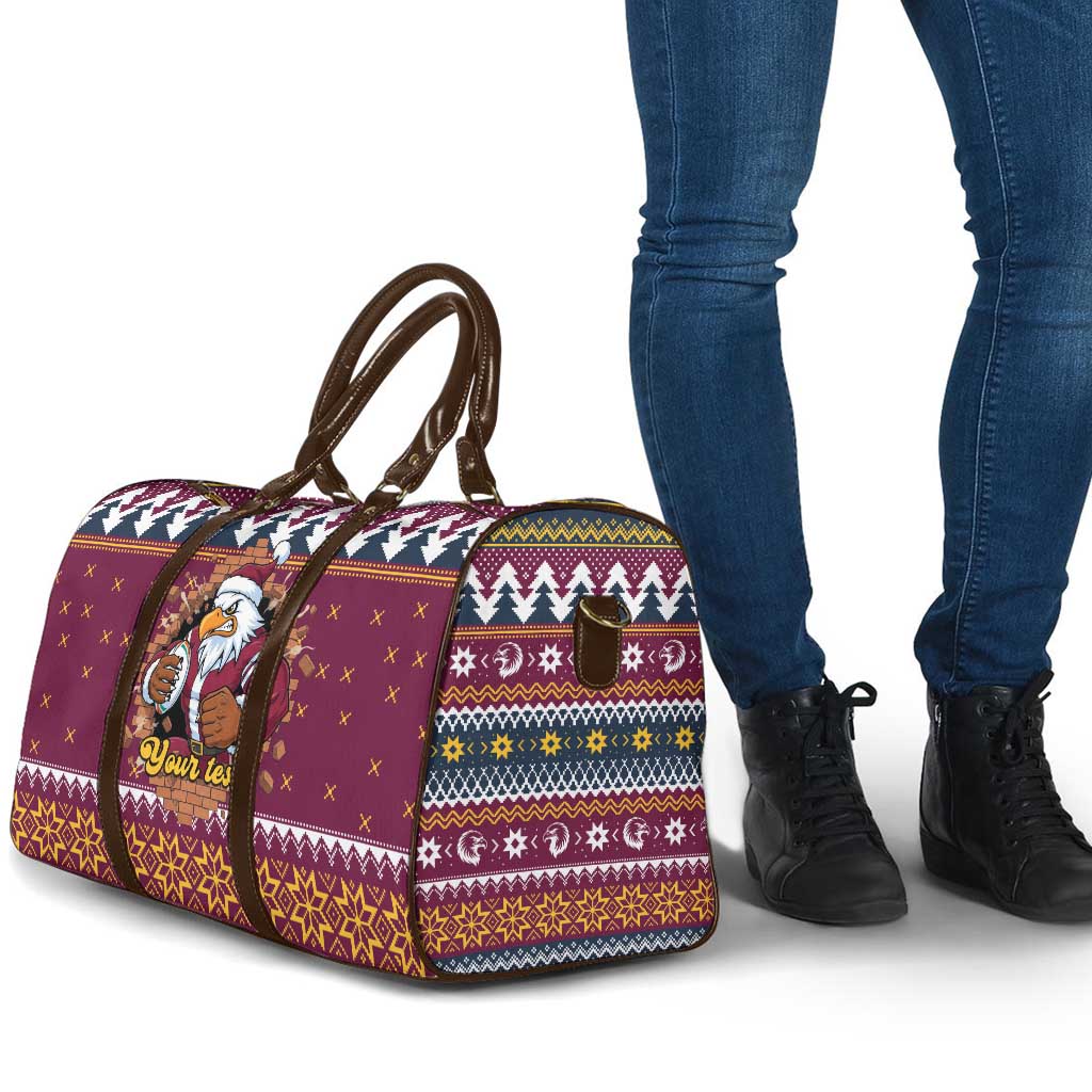 Merry Eagle Roar Personalized Travel Bag Christmas Rugby League Spirit - Aussie Hoodie