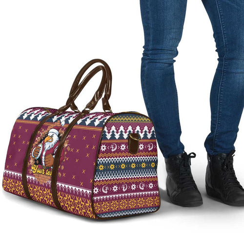 Merry Eagle Roar Personalized Travel Bag Christmas Rugby League Spirit - Aussie Hoodie