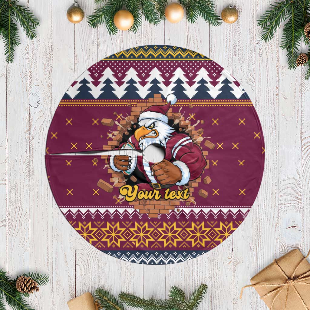 Merry Eagle Roar Personalized Tree Skirt Christmas Rugby League Spirit - Aussie Hoodie