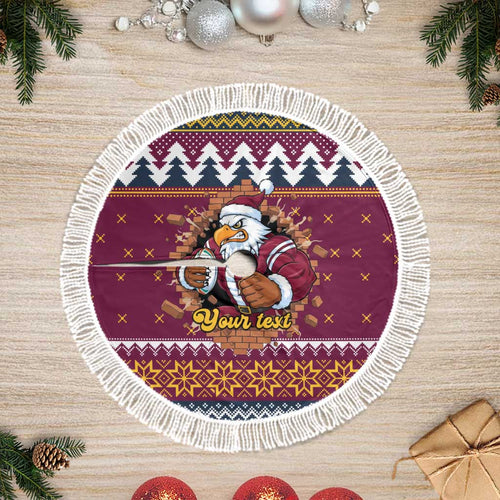 Merry Eagle Roar Personalized Tree Skirt Christmas Rugby League Spirit - Aussie Hoodie