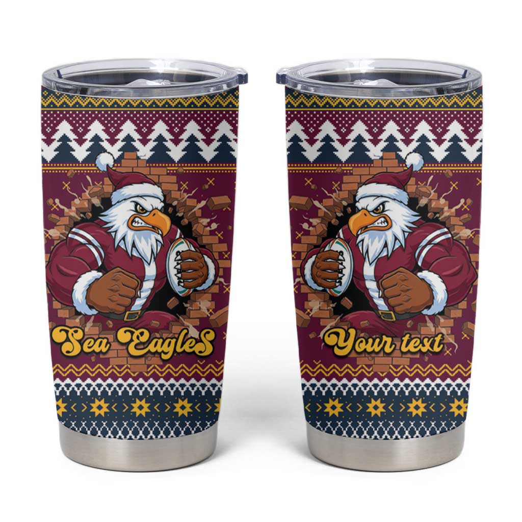 Merry Eagle Roar Personalized Tumbler Cup Christmas Rugby League Spirit - Aussie Hoodie