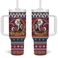 Merry Eagle Roar Personalized Tumbler With Handle Christmas Rugby League Spirit - Aussie Hoodie