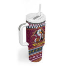 Merry Eagle Roar Personalized Tumbler With Handle Christmas Rugby League Spirit - Aussie Hoodie