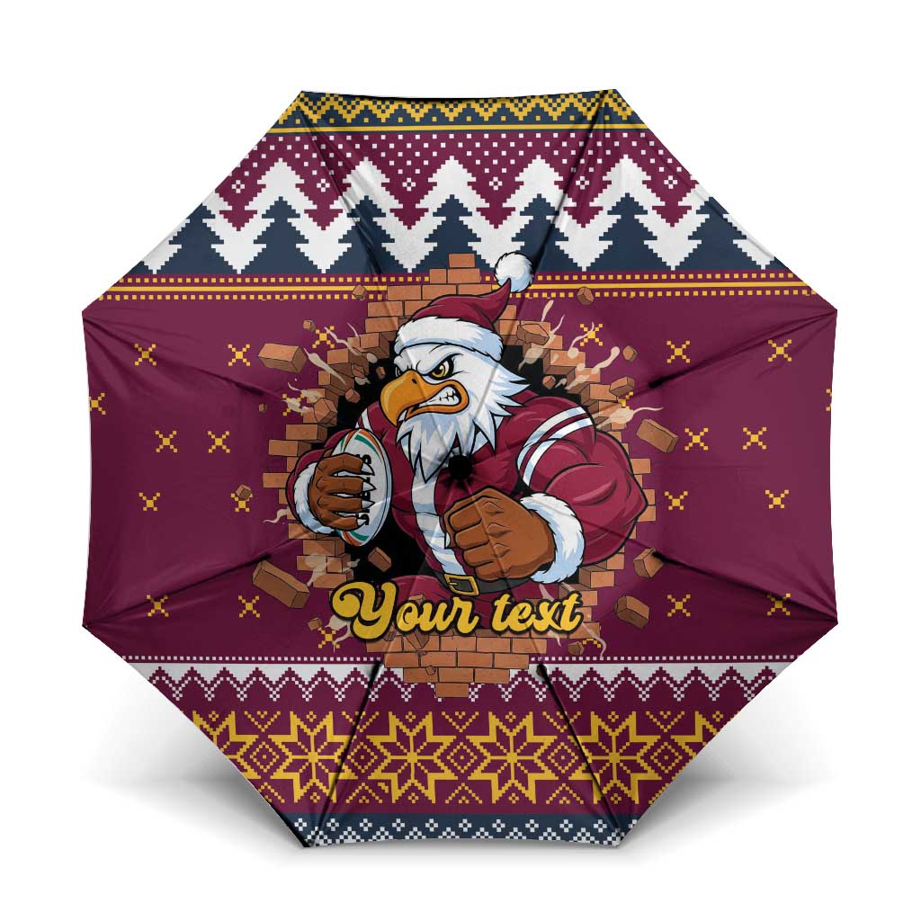 Merry Eagle Roar Personalized Umbrella Christmas Rugby League Spirit - Aussie Hoodie