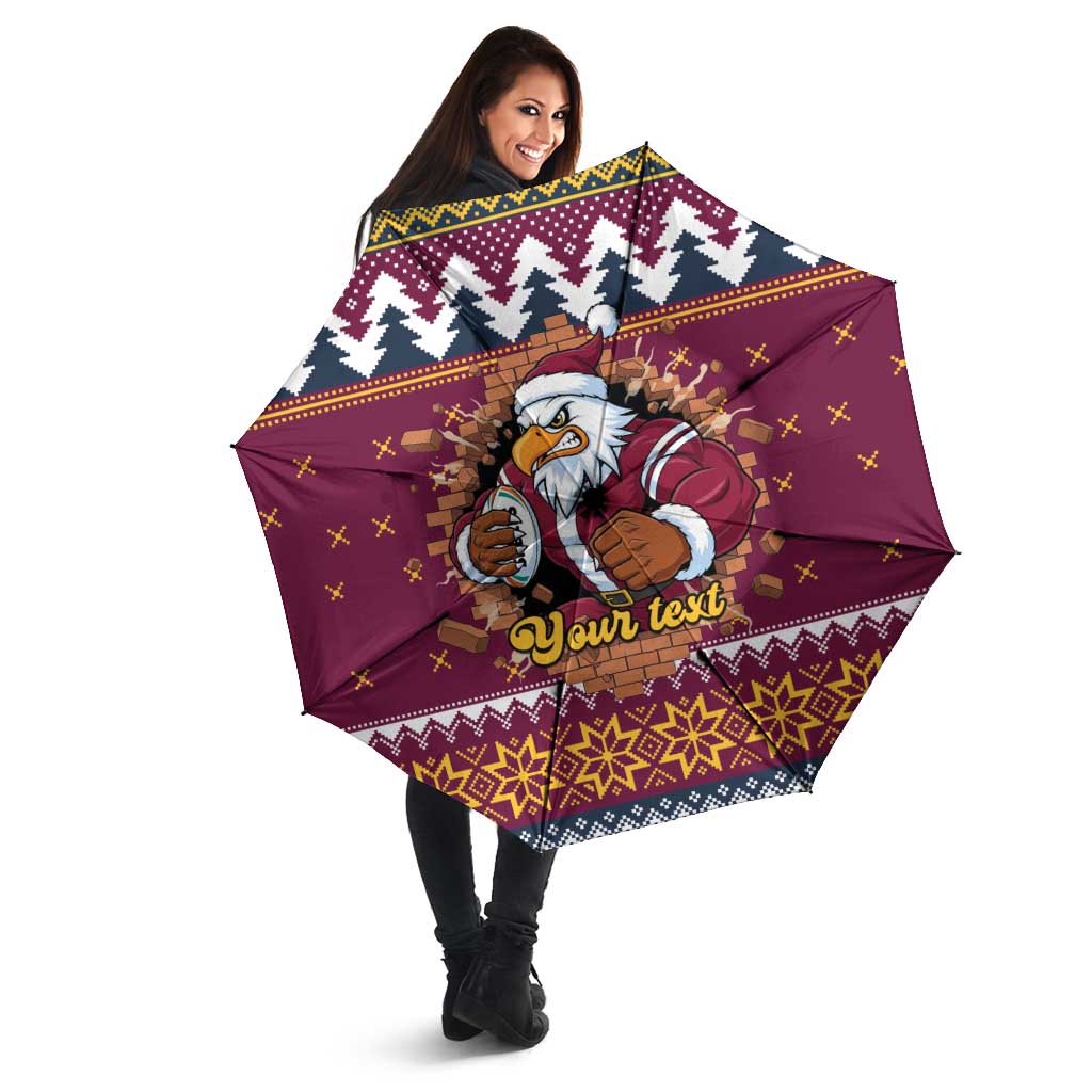 Merry Eagle Roar Personalized Umbrella Christmas Rugby League Spirit - Aussie Hoodie