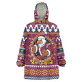 Merry Eagle Roar Personalized Wearable Blanket Hoodie Christmas Rugby League Spirit - Aussie Hoodie