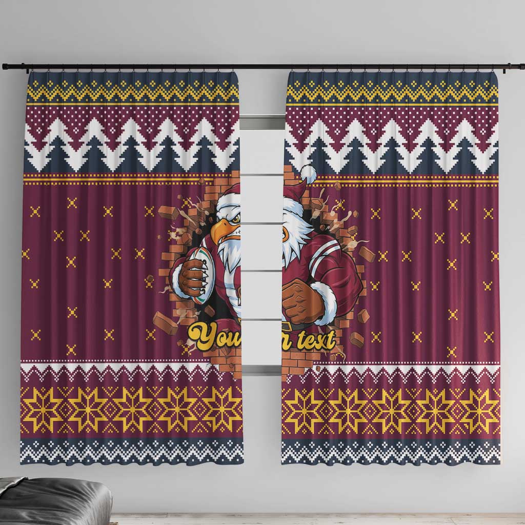 Merry Eagle Roar Personalized Window Curtain Christmas Rugby League Spirit - Aussie Hoodie