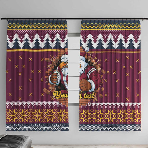 Merry Eagle Roar Personalized Window Curtain Christmas Rugby League Spirit - Aussie Hoodie