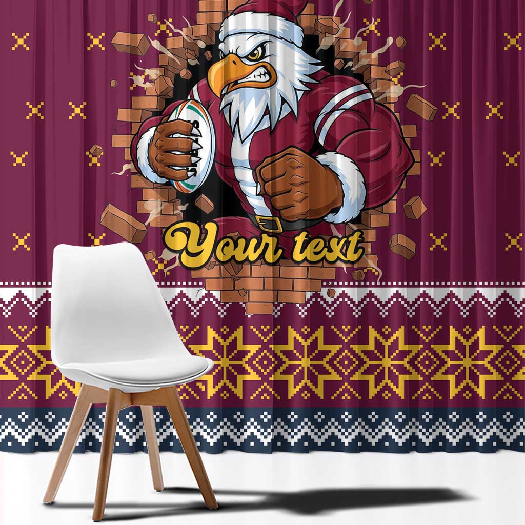 Merry Eagle Roar Personalized Window Curtain Christmas Rugby League Spirit - Aussie Hoodie