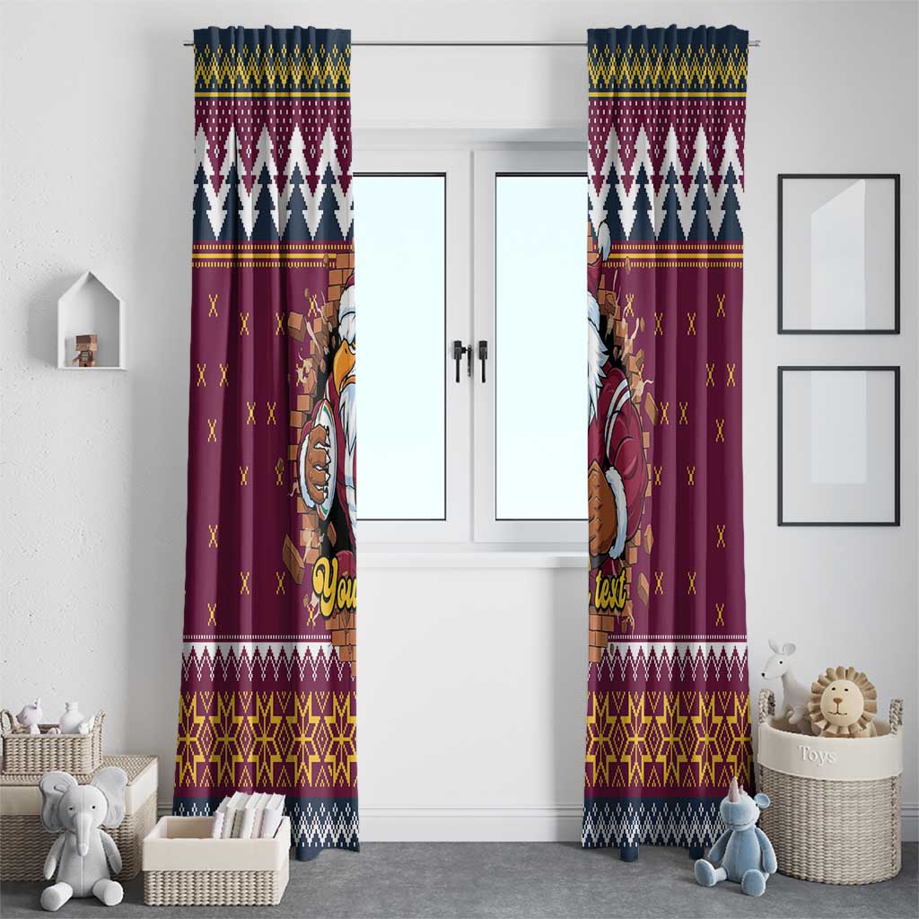 Merry Eagle Roar Personalized Window Curtain Christmas Rugby League Spirit - Aussie Hoodie