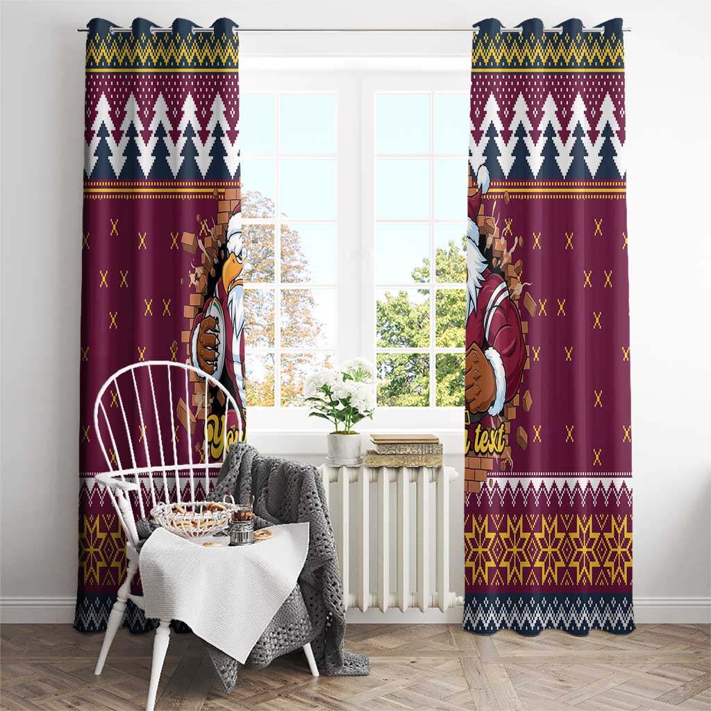 Merry Eagle Roar Personalized Window Curtain Christmas Rugby League Spirit - Aussie Hoodie