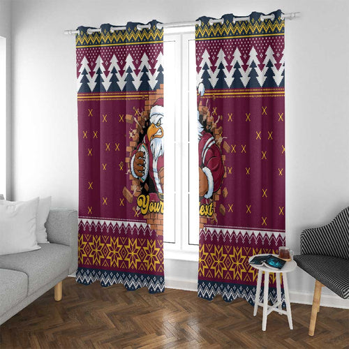 Merry Eagle Roar Personalized Window Curtain Christmas Rugby League Spirit - Aussie Hoodie