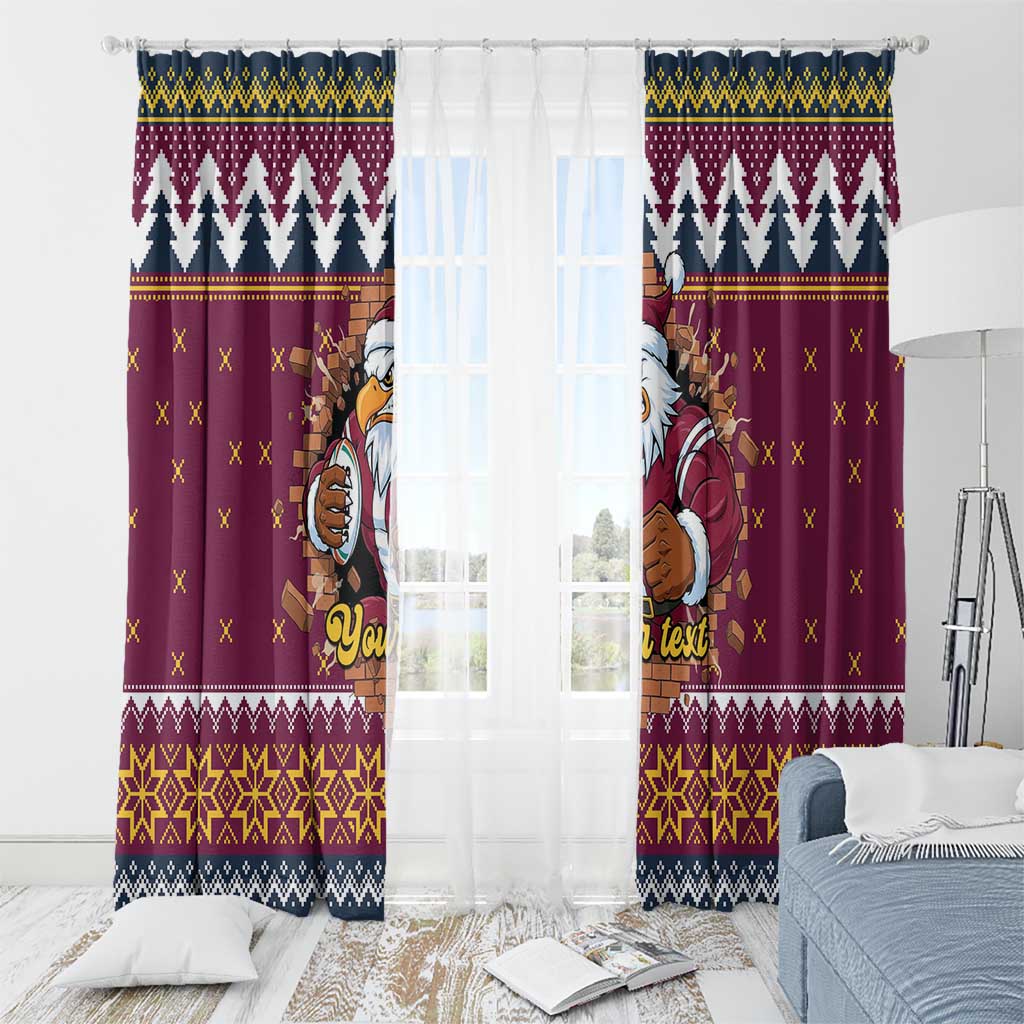 Merry Eagle Roar Personalized Window Curtain Christmas Rugby League Spirit - Aussie Hoodie