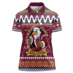 Merry Eagle Roar Personalized Women Polo Shirt Christmas Rugby League Spirit - Aussie Hoodie